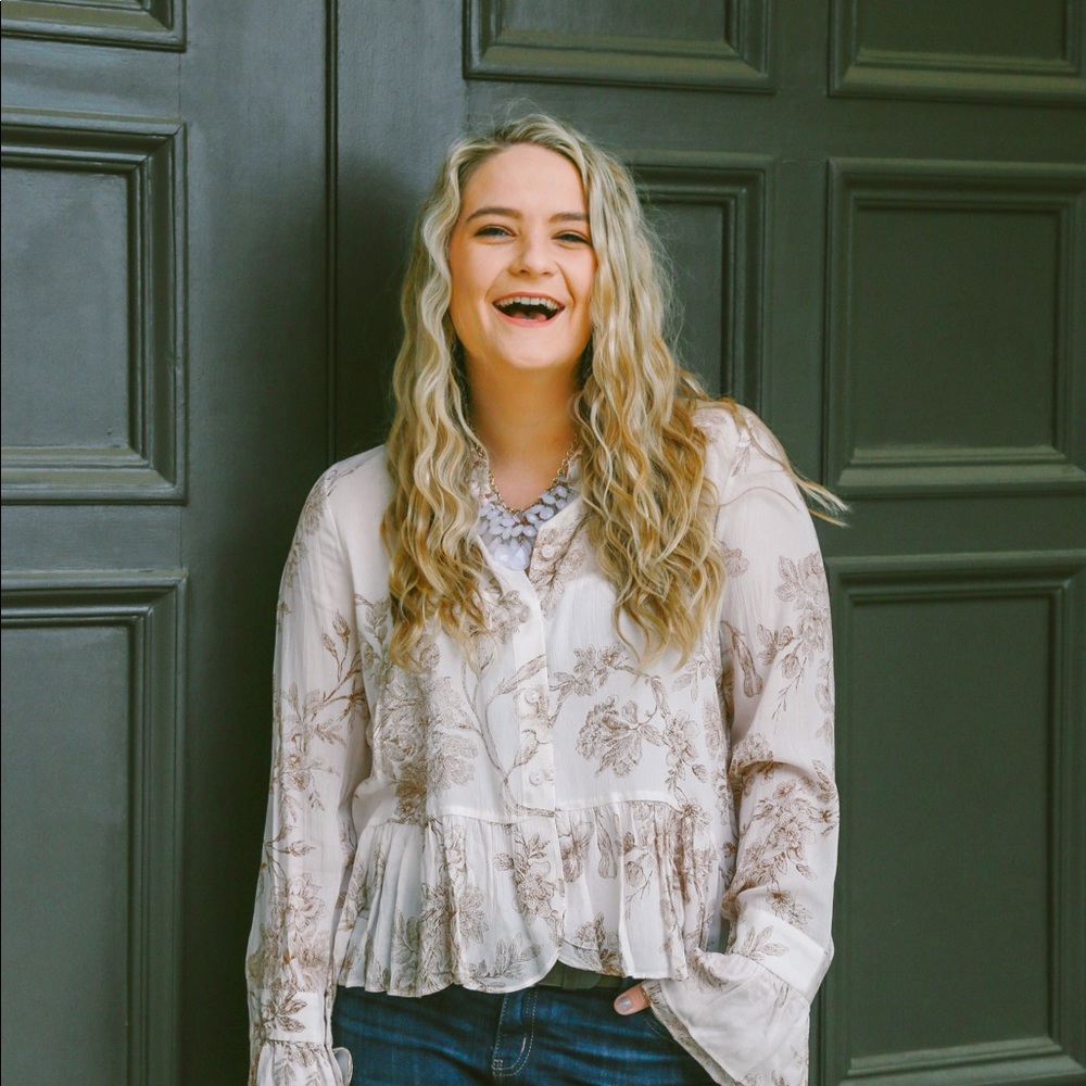 Lauren Conrad LC Floral High-Low Blouse!
